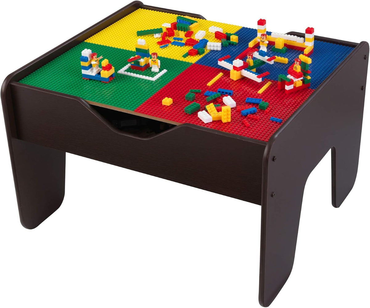 KidKraft Mesa de actividades superior reversible 2 en 1 con 200 ladrillos