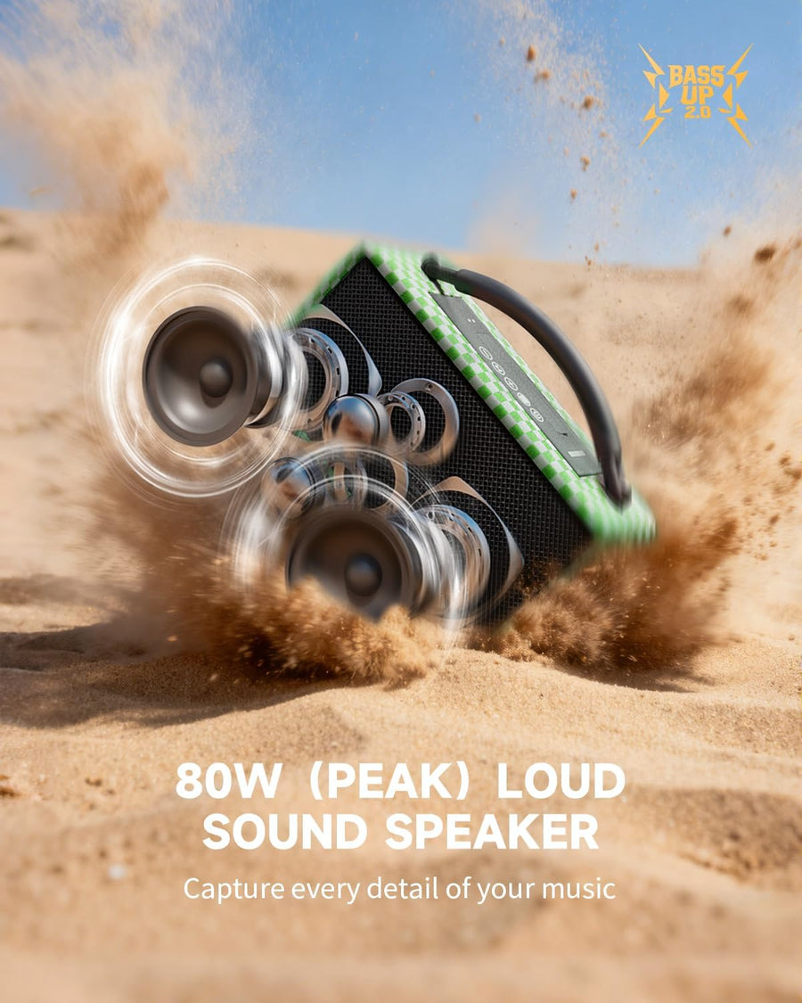 DINDIN Altavoz Bluetooth Portátil: 80W (Pico), 20H Tiempo de Reprod...