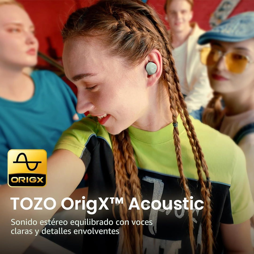TOZO A1 Auriculares inalámbricos Bluetooth 5.3, ligeros, intrauricu...