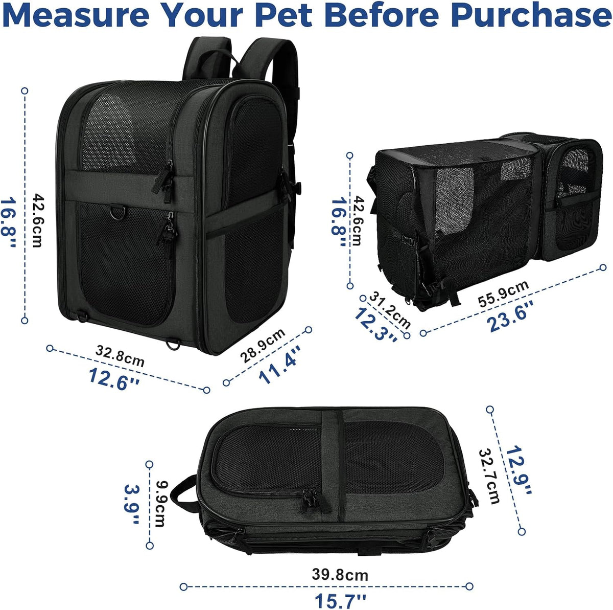 Apollo Walker Mochila transportadora de mascotas para gatos y perros grandes/pequeños, cachorros, características de seguridad y soporte de respaldo acolchado para viajes, senderismo, uso al aire