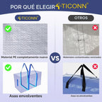 TICONN Paquete de 8 bolsas de mudanza extra grandes resistentes con cremalleras y asas de transporte, bolsas de almacenamiento duraderas para organizadores de armario y almacenamiento (paquete de 8