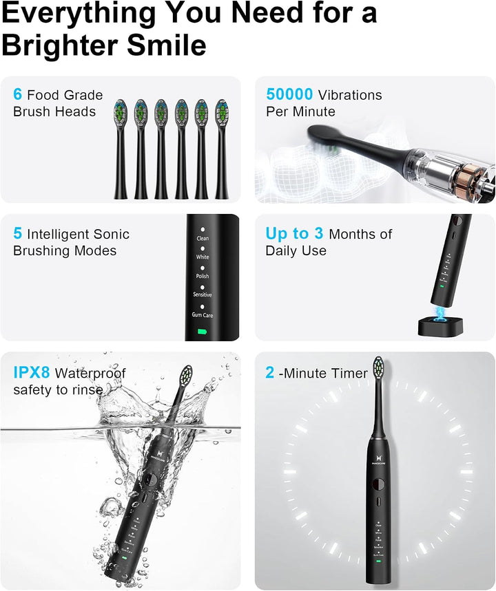 Kit de Cuidado Dental Pro Mejorado: Hilo Dental de Agua de 5 Modos...