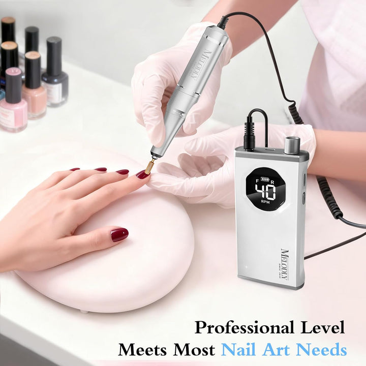 Lima de uñas eléctrica profesional de 40000 RPM, Melodly - Kit de m...