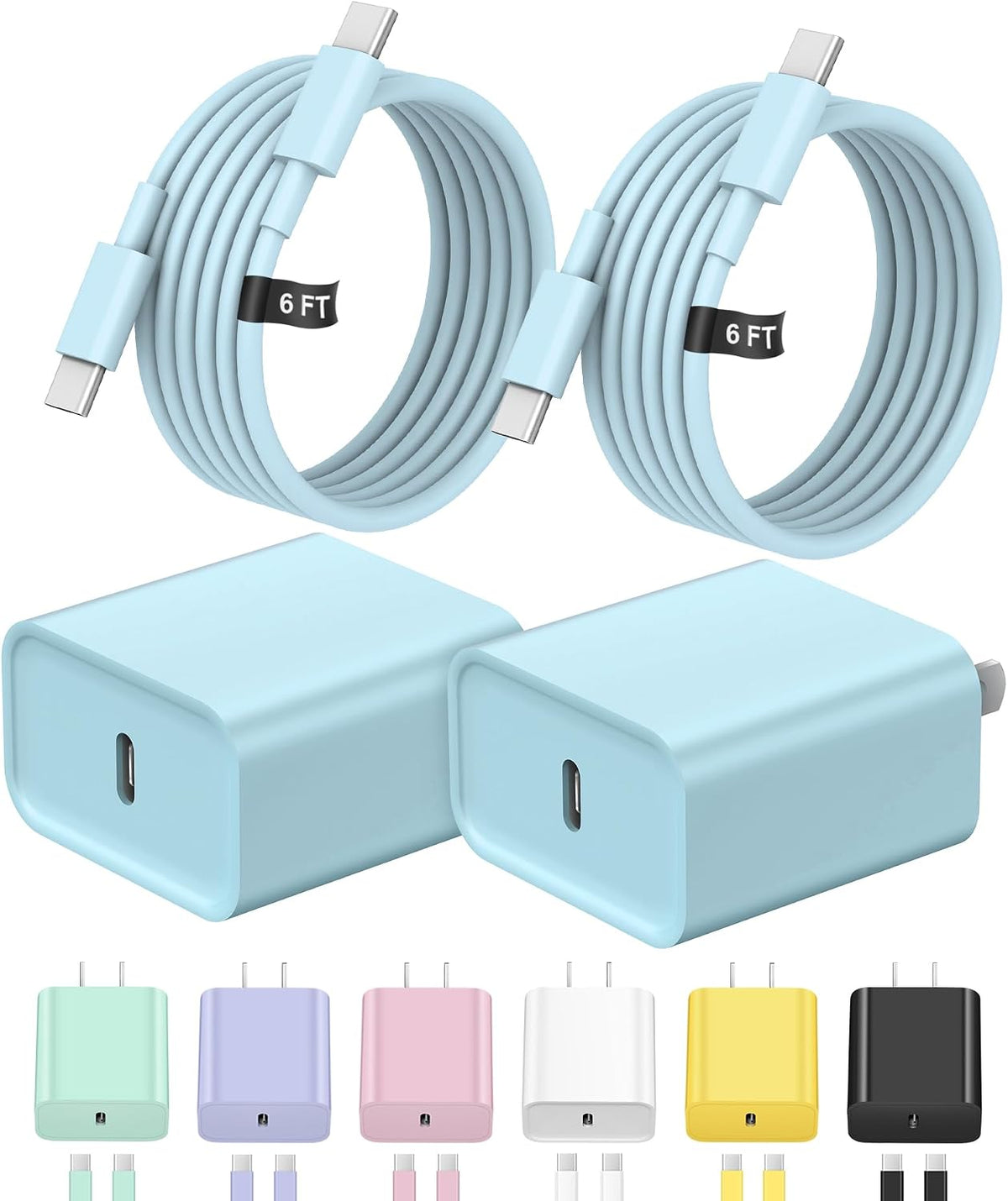 Cargador de carga rápida para iPhone 18 17 16 Paquete de 2 cargadores USB C