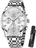 OLEVS Reloj multifunción para hombre, cronógrafo luminoso impermeable con