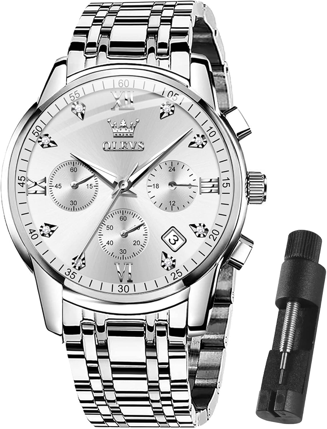 OLEVS Reloj multifunción para hombre, cronógrafo luminoso impermeable con