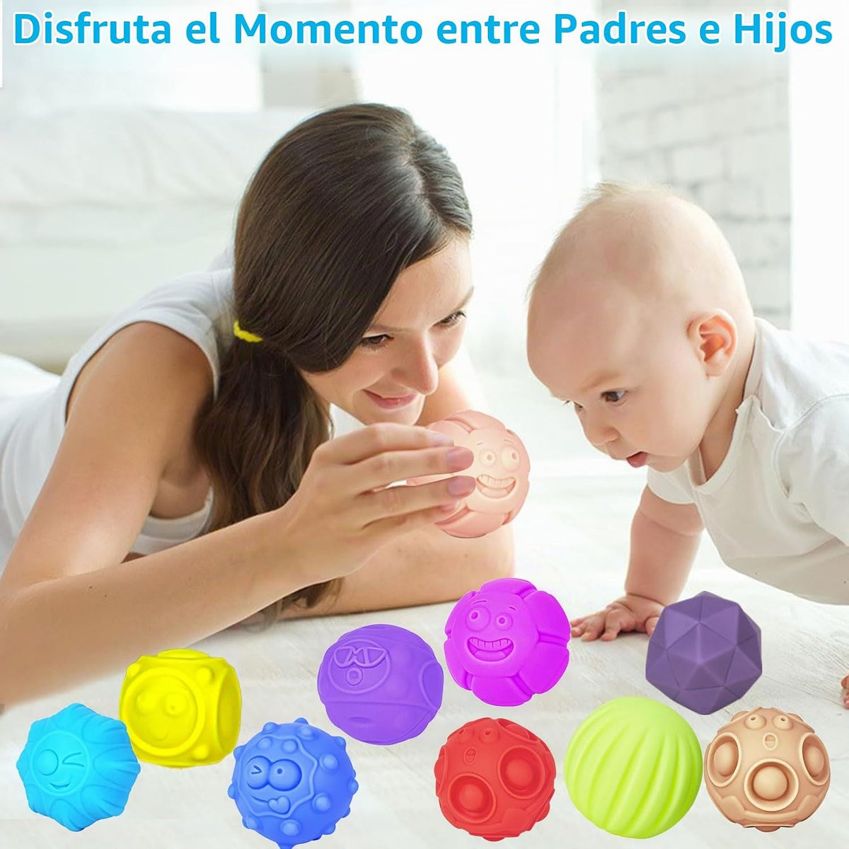 Paquete de 24 bolas sensoriales suaves Montessori juguetes para bebés y