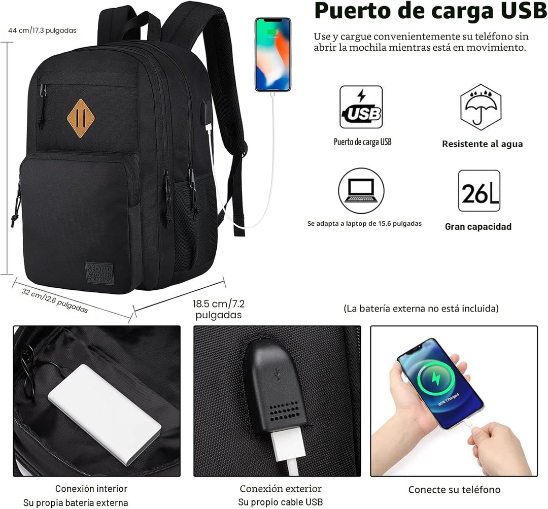 KEOFID Mochila para laptop, mochila de viaje para hombres y mujeres...