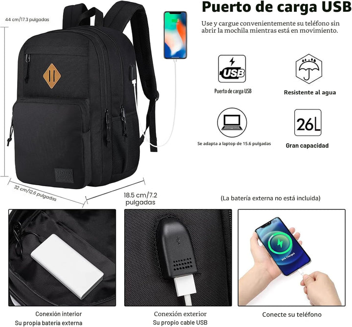 KEOFID Mochila para laptop, mochila de viaje para hombres y mujeres...