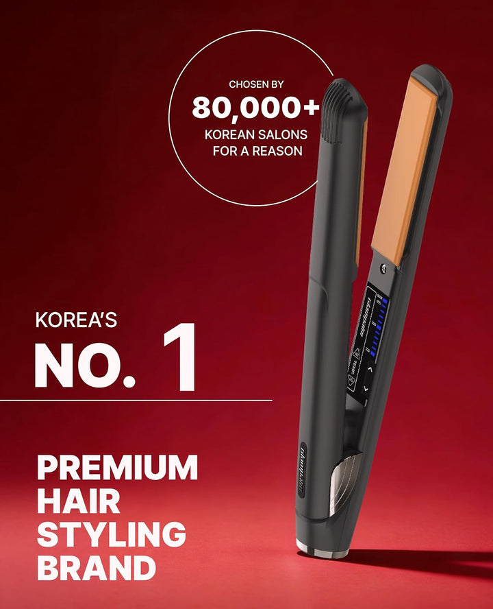 GLAMPALM Classic Vibrating 1" All-Ceramic | Plancha de pelo número...