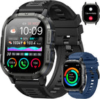 Relojes inteligentes militares para hombres, llamadas Bluetooth AMOLED de 2.06 pulgadas, IP68 con monitor de sueño, podómetro, más de 110 modos deportivos, reloj inteligente táctico para Android, iOS y Samsung compatible