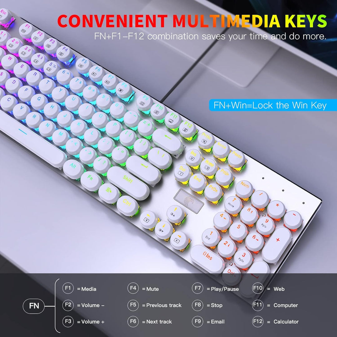 HUO JI E-Yooso Z-88 Teclado mecánico para juegos estilo máquina de...