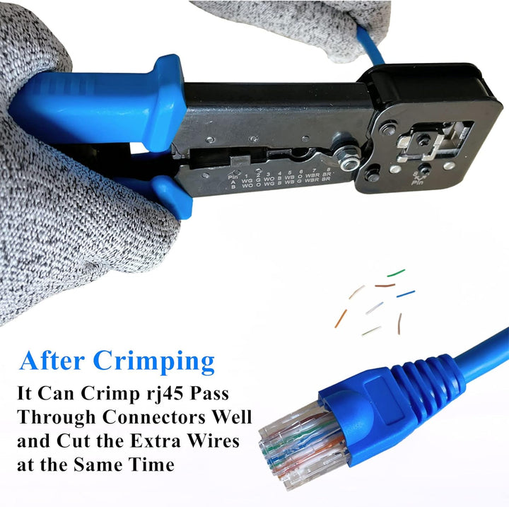 Gaobige Herramienta de crimpado rj45 para Cat6 Cat5e Cat5, crimpado...