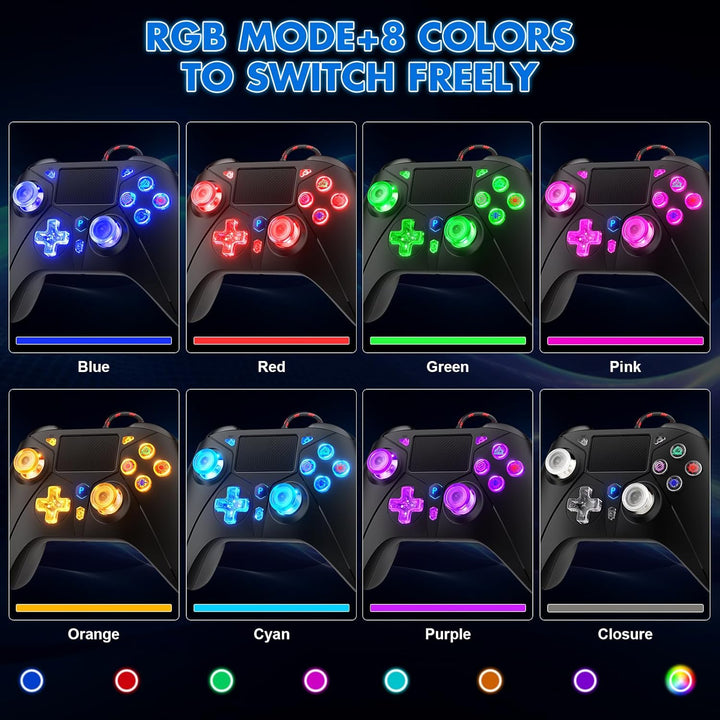 Compatible con controlador PS5, controlador con cable para PlayStat...