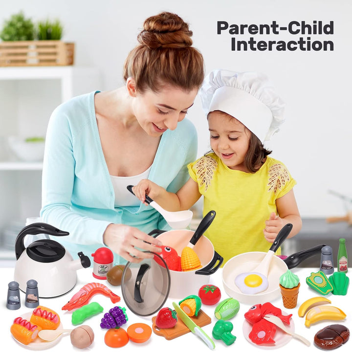 CUTE STONE Juego de accesorios de cocina de juguete, juegos de comi...