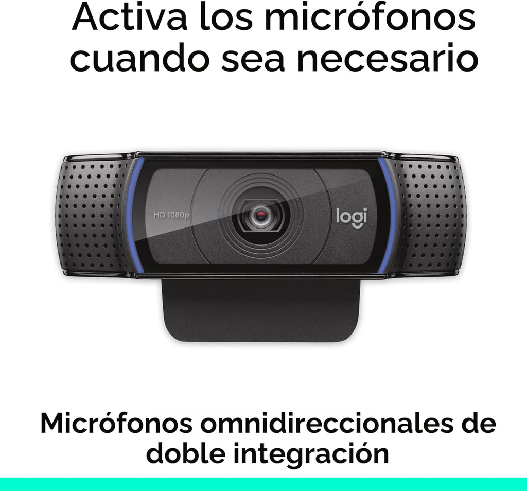 Logitech C920e HD 1080p Cámara web con micrófono habilitado, certif...