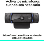 Logitech C920e HD 1080p Cámara web con micrófono habilitado, certif...