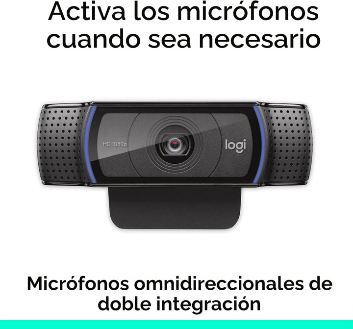 Logitech C920e HD 1080p Cámara web con micrófono habilitado, certif...