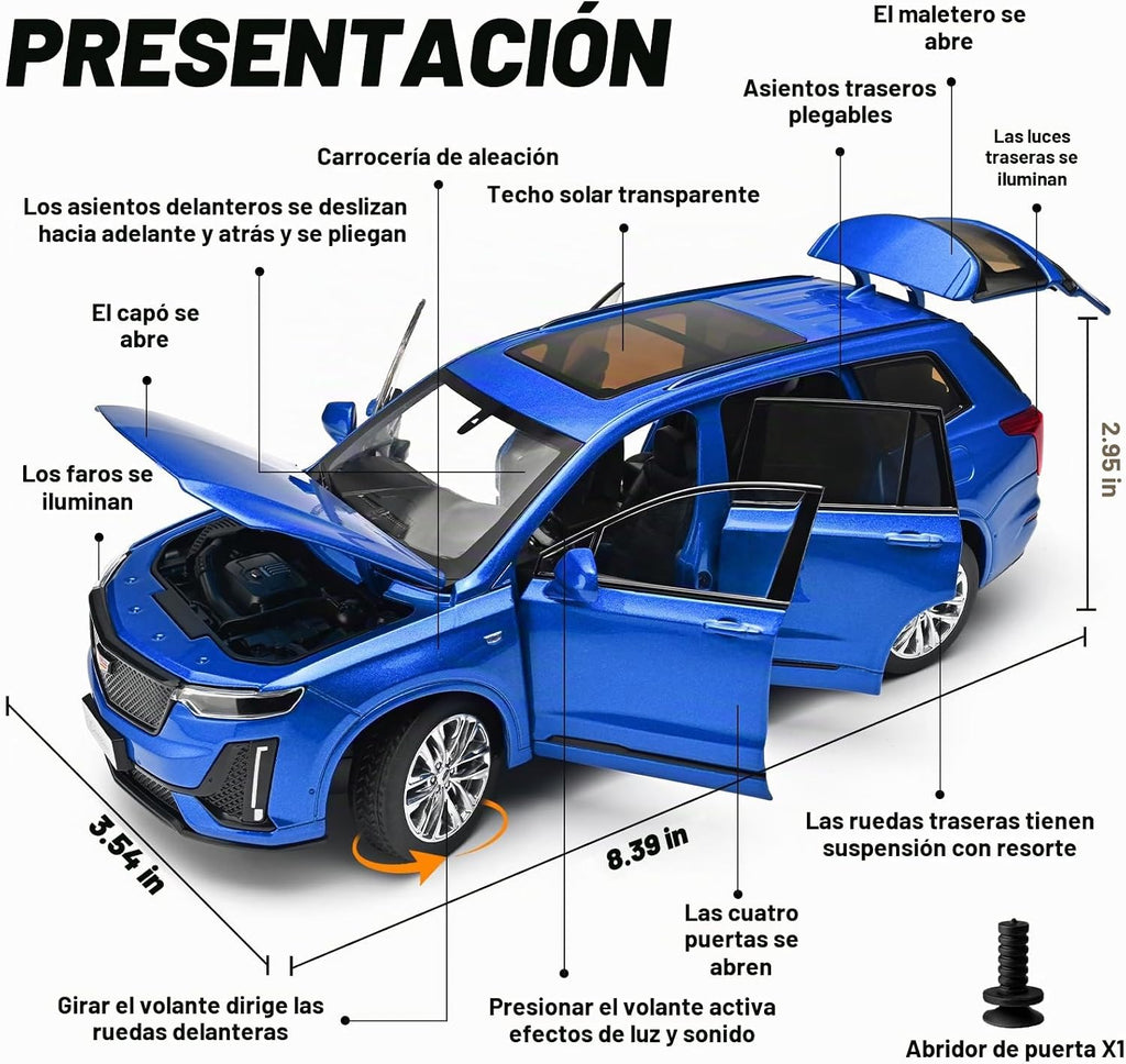 Modelo de coche fundido a presión 1/24, compatible con Cadillac