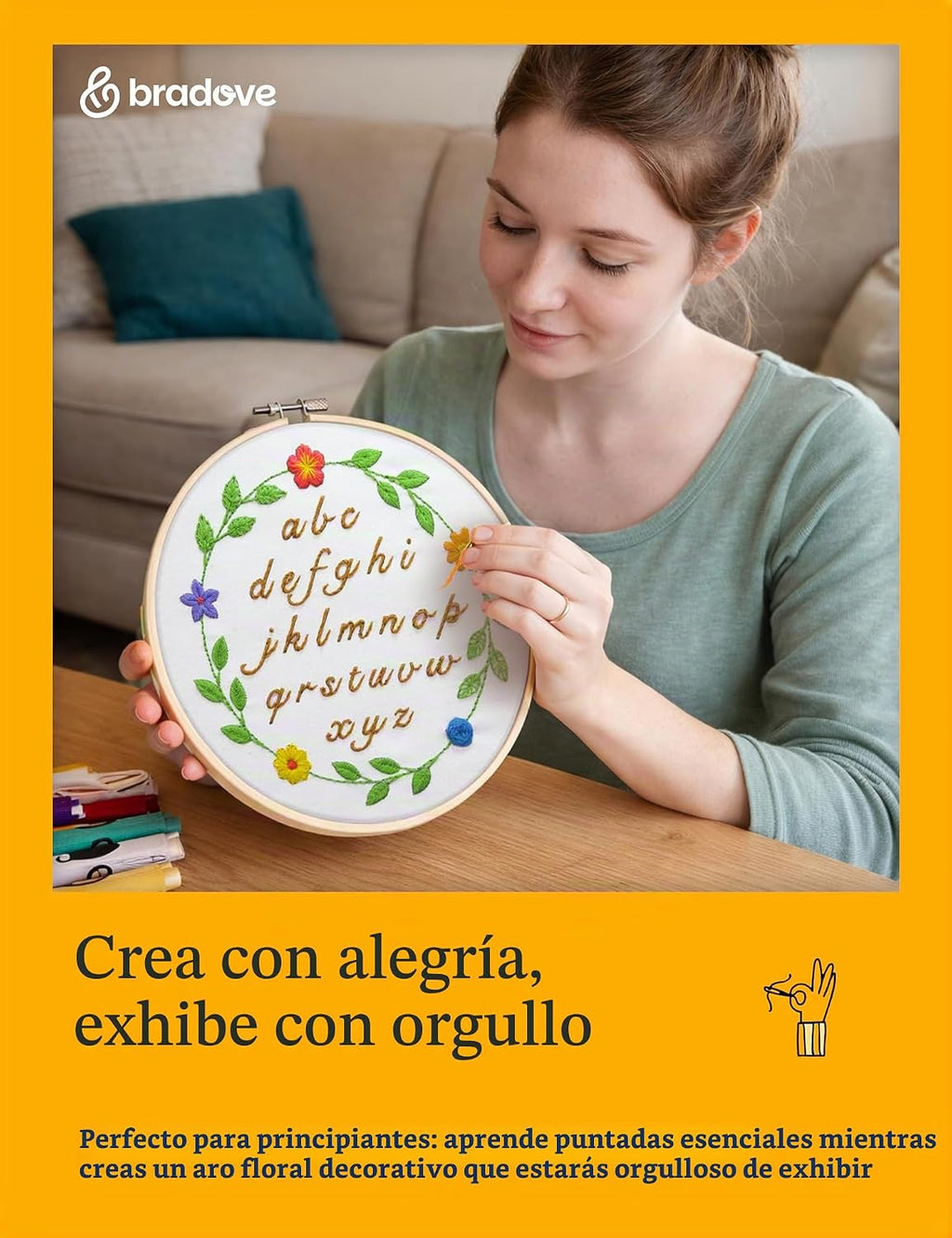 Bradove Alphabet Embroidery Kit para Beginners con Patterns