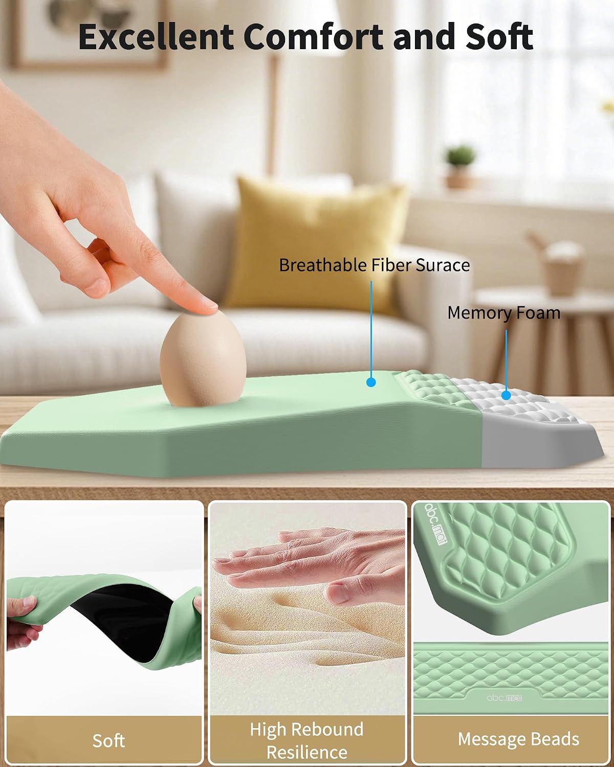 Juego de alfombrilla ergonómica para mouse con reposamuñecas y