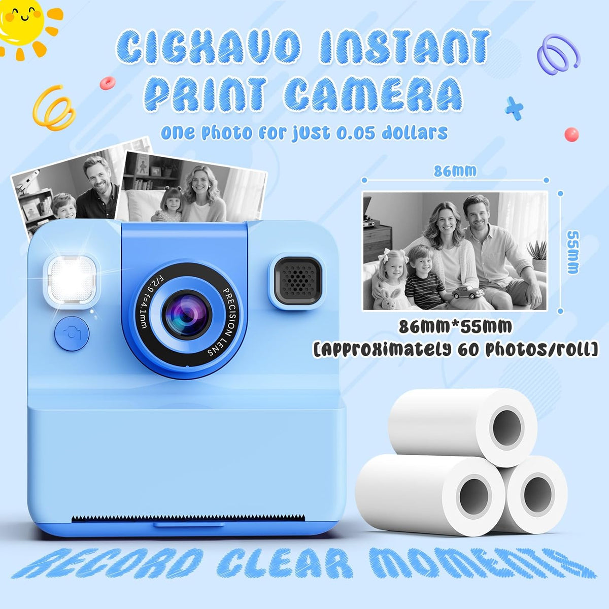 Juguetes de impresión instantánea para niños y adolescentes: cámara...