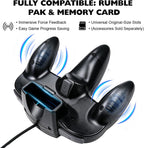 miadore Paquete de 4 Controladores Clásicos N64, Gamepad Clásico N64 con Joystick Mejorado (Versión USB no para PC) (Negro/Gris/Rojo/Azul)