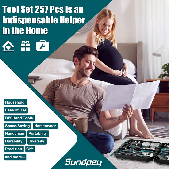 Sundpey Home Tool Kit 257-PCs - Juego de herramientas de reparación...