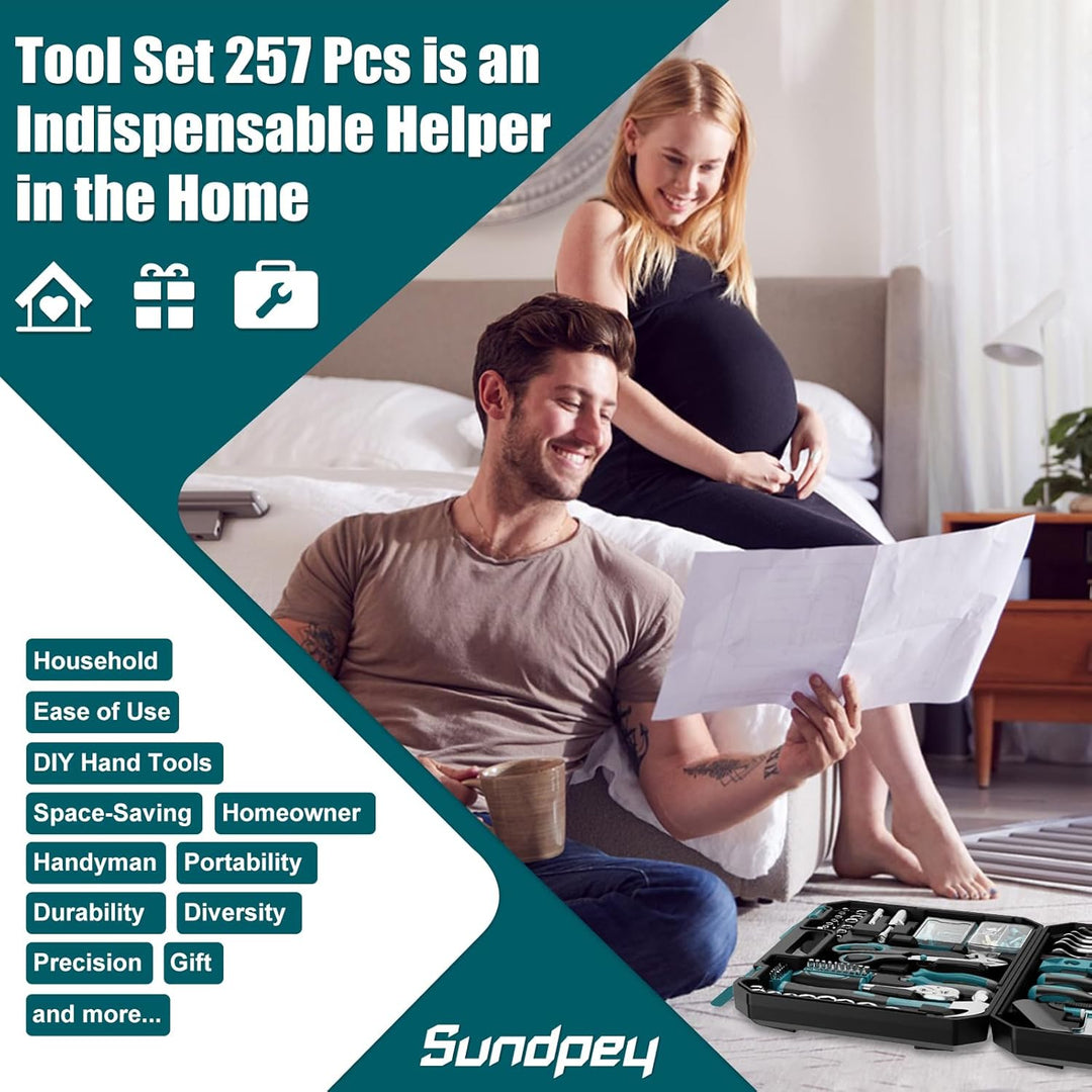 Sundpey Home Tool Kit 257-PCs - Juego de herramientas de reparación...