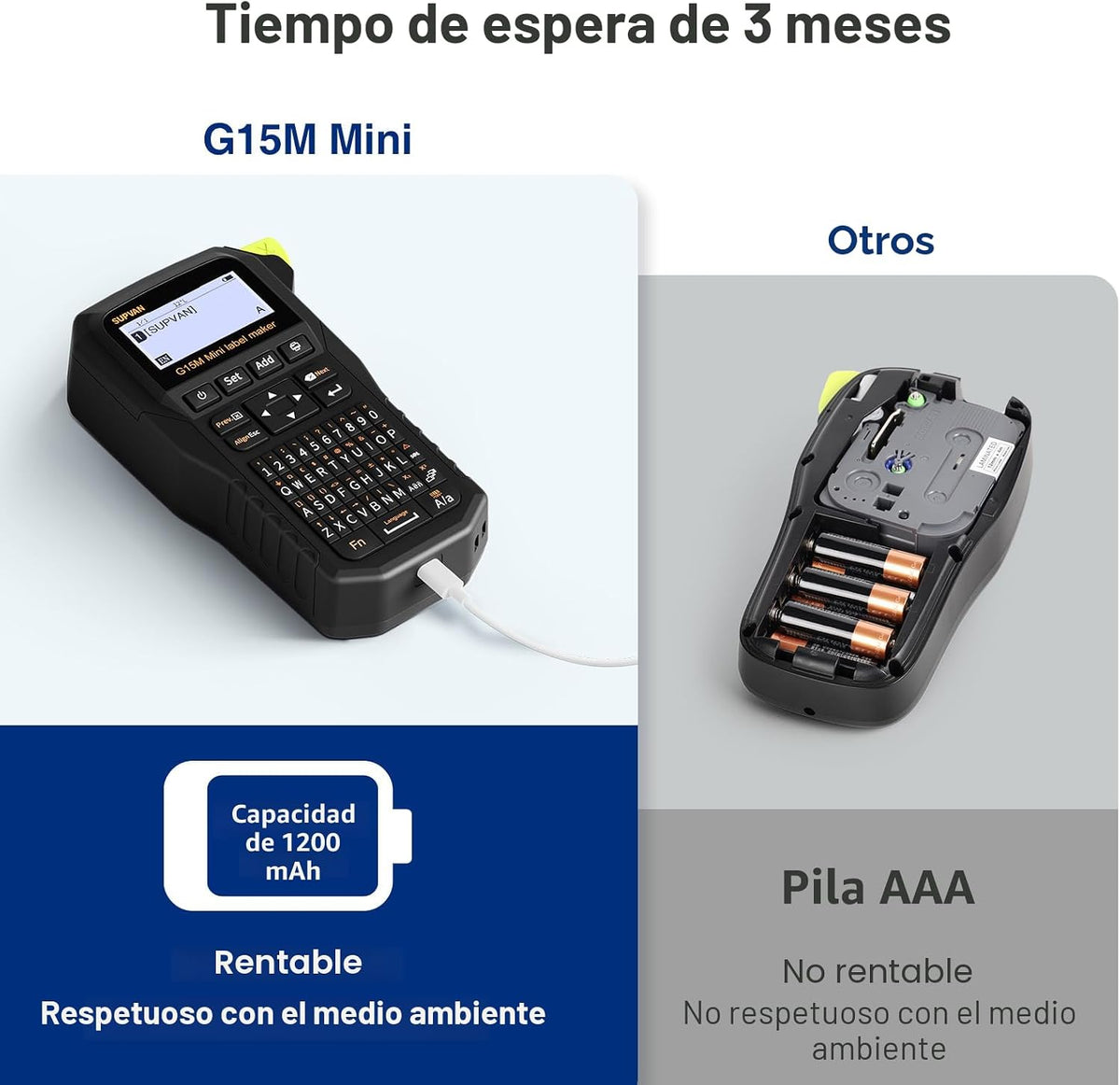 SUPVAN Mini máquina etiquetadora portátil G15M con tubo termorretráctil