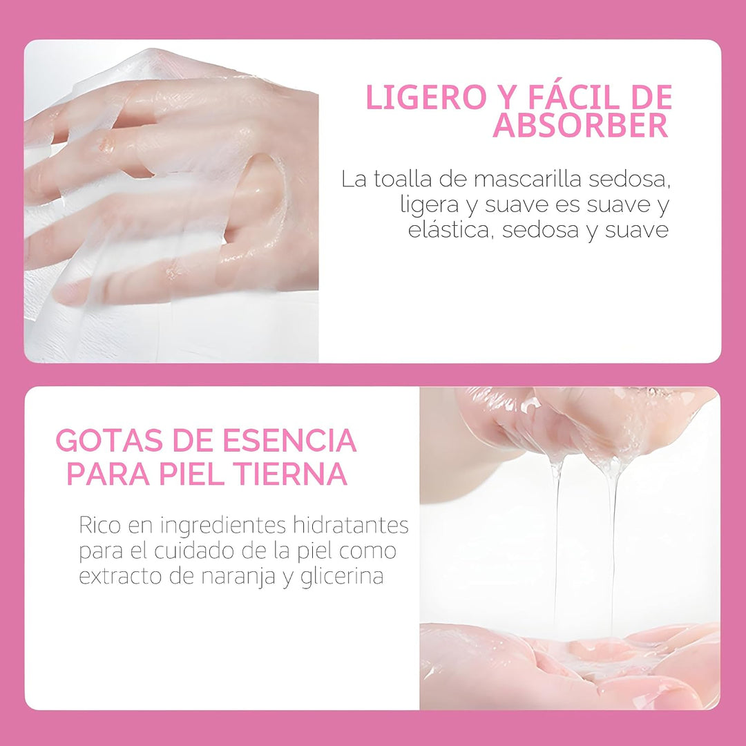 Meleell Paquete de 40 Mascarillas Faciales de Colágeno para el Cuid...