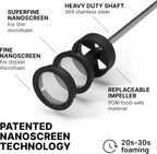 Subminimal NanoFoamer V2 Performance Milk Foamer | NUEVA edición modelo | Impermeable, de doble velocidad, acero inoxidable | Leche microespumada en 30 segundos, bebidas de café estilo barista para el