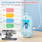 Walkie Talkies de video para niños, largo alcance, para niñas de 3 a 12 años, Azul y rosa