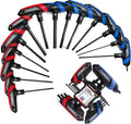 Juego de llaves Allen con mango en T, juego de llaves hexagonales largas con estante, métricas y SAE (0.098-0.394 in y 1/8-3/8") para muebles, bicicleta, automóvil, motocicleta, modelo, reparación de maquinaria