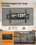 Perlegear Soporte de pared grande de movimiento completo para televisores