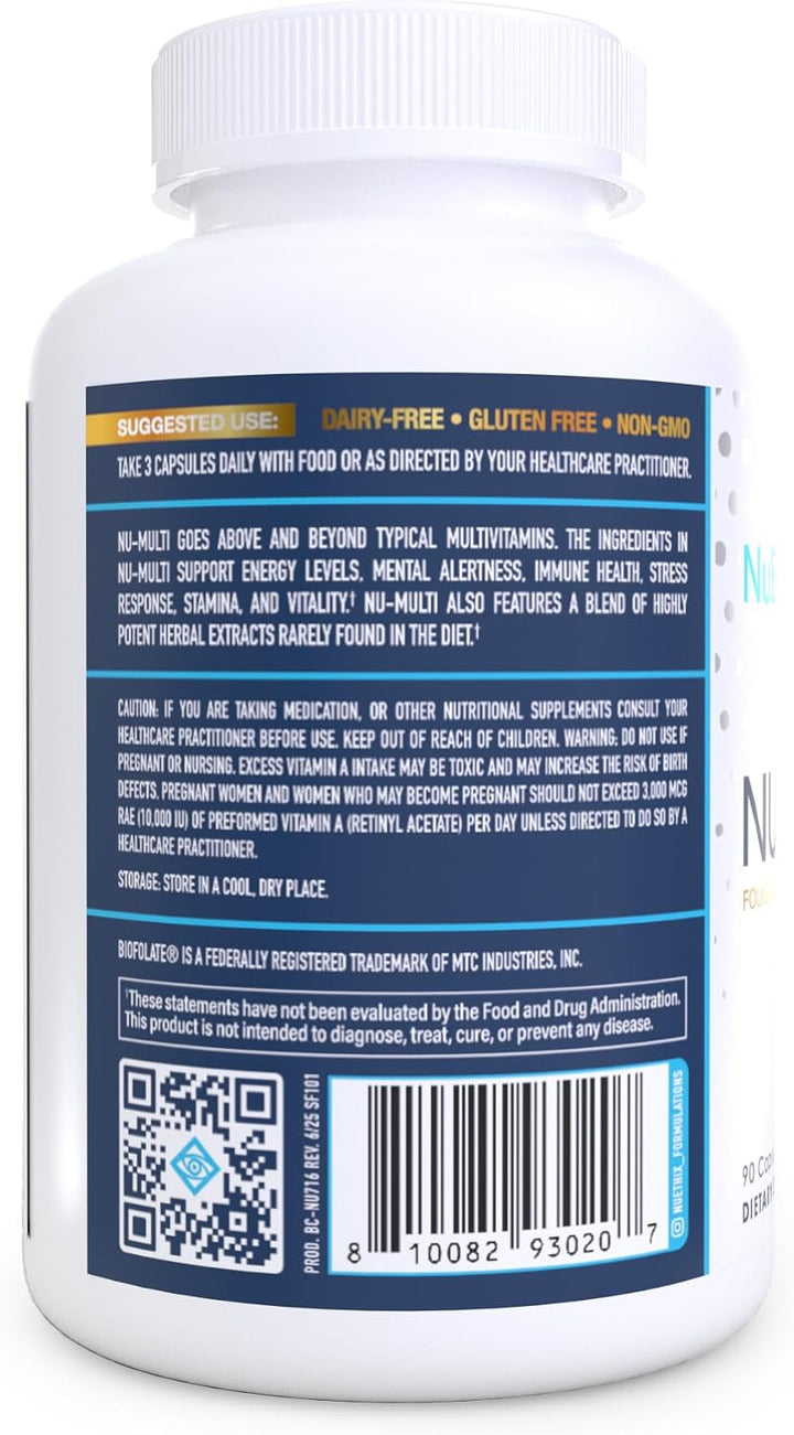 NuEthix Formulations Nu-Multi Suplemento dietético de apoyo de micr...