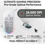 TMKB - Mouse inalámbrico para juegos, sensor óptico de 24000 DPI, b...