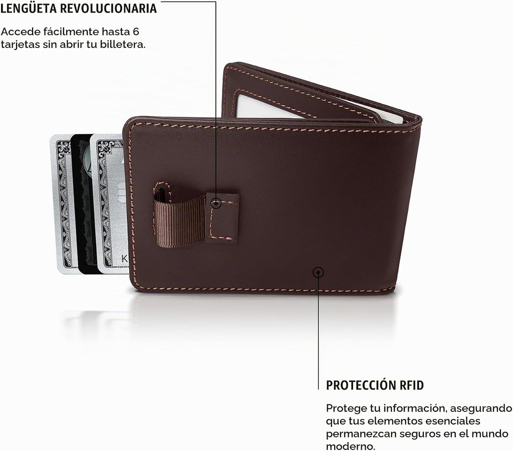 Kings Loot Cartera para hombres, bloqueo RFID, bolsillo para efectivo