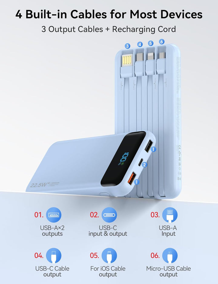 Cargador portátil, batería de carga rápida de 10000 mAh 22.5 W con...