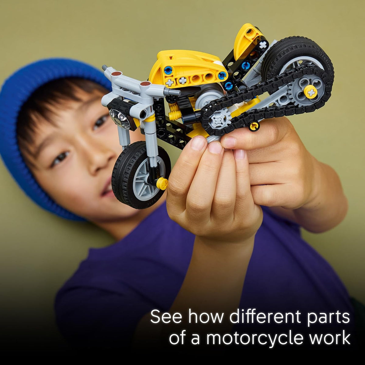 LEGO Technic - Juguete de motocicleta amarillo \u2013 Juguete de co...