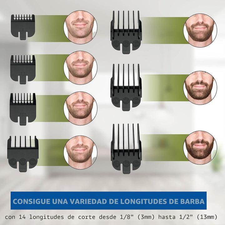 Kit de recortadora de barba recargable Wahl Groomsman para bigotes,...