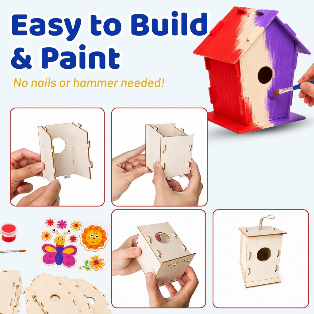 Neliblu - Kit de casa de pájaros para niños, 3 formas únicas y 2 tamaños