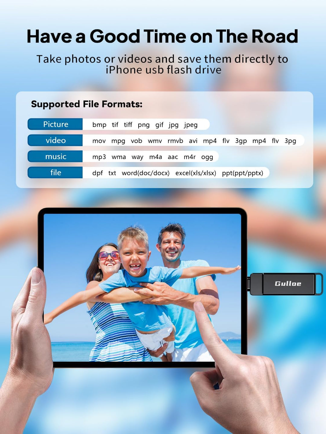Gulloe Unidad flash de 512 GB diseñada para iPhone, memoria USB par...