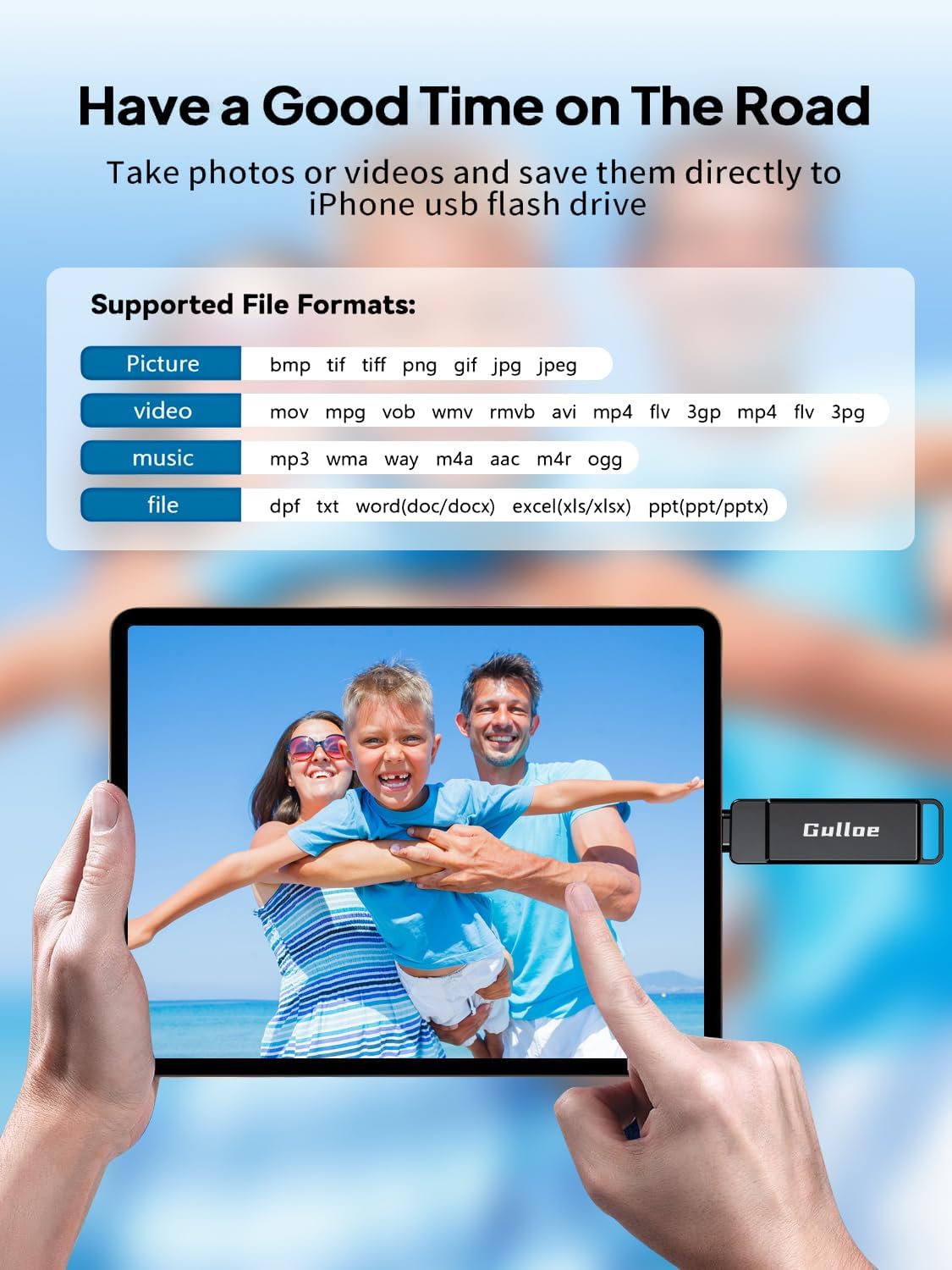 Gulloe Unidad flash de 512 GB diseñada para iPhone, memoria USB par...