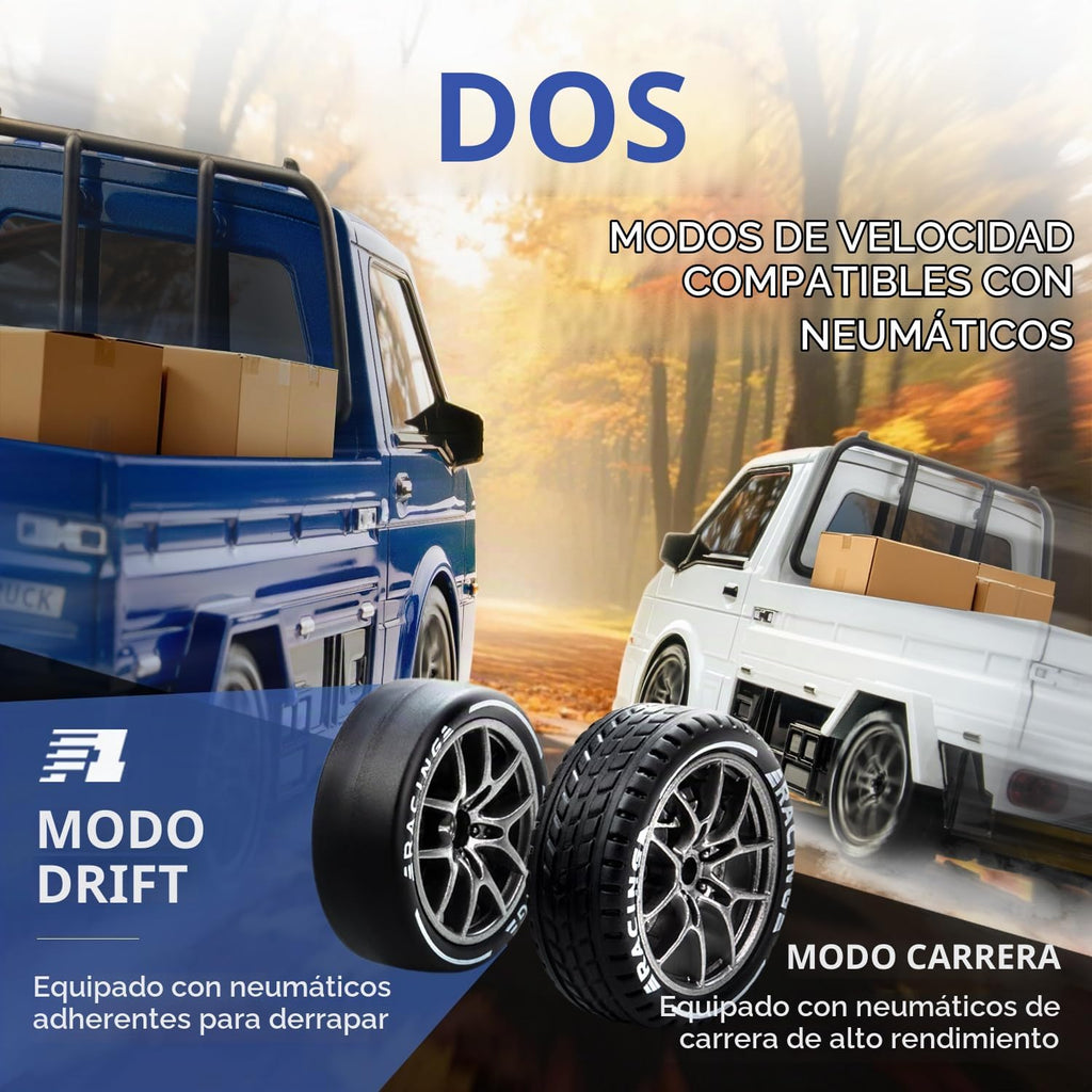 RC Drift Car, 1/24 4WD Camión de deriva de estilo japonés blanco
