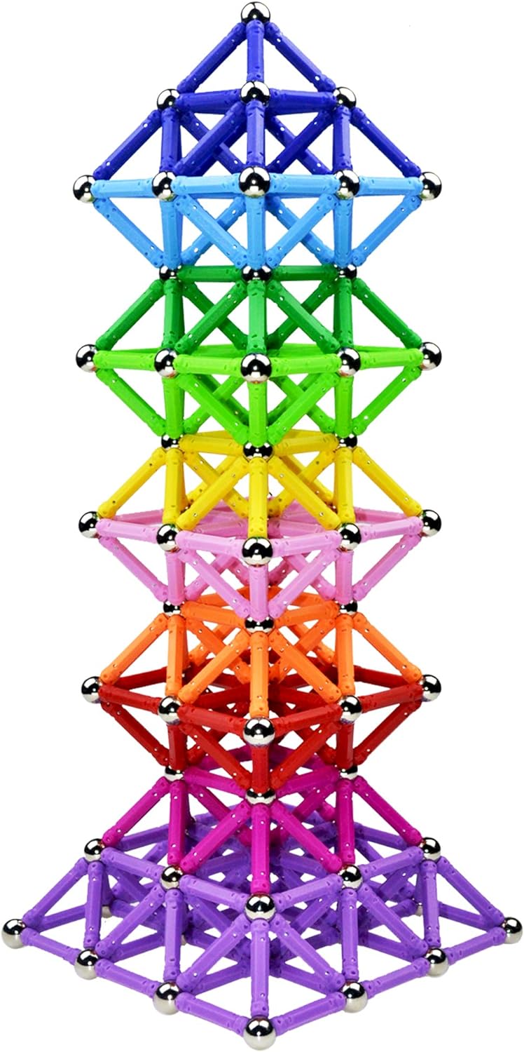 Juego de 310 piezas de palos de construcción magnéticos, juguetes educativos magnéticos, bloques magnéticos, juego de juguetes apilables para niños y adultos, juguete de construcción no tóxico, rompecabezas 3D con bolsa de almacenamiento