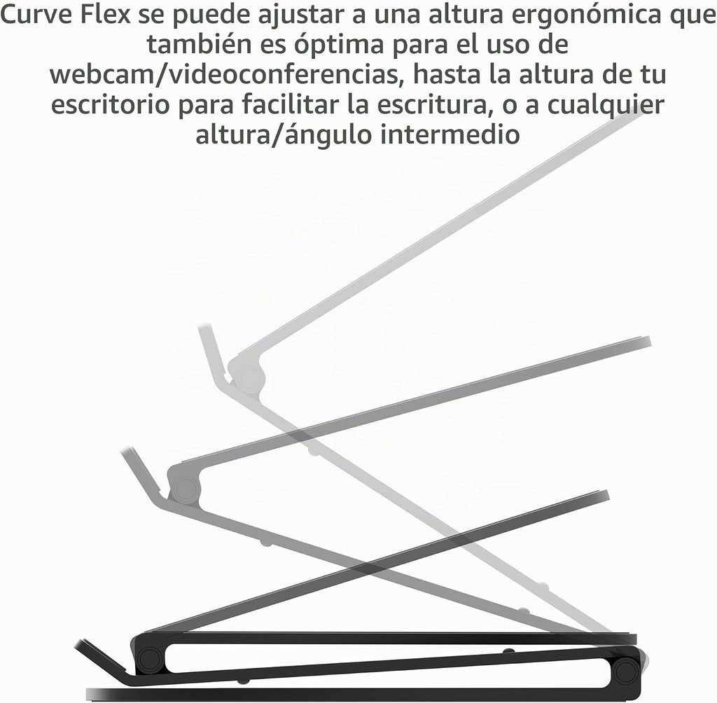 Twelve South Curve Flex | Soporte ergonómico de aluminio ajustable en altura y ángulo para portátil/MacBook, se adapta a 10 a 17 pulgadas