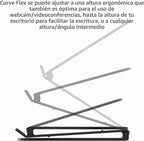 Twelve South Curve Flex | Soporte ergonómico de aluminio ajustable en altura y ángulo para portátil/MacBook, se adapta a 10 a 17 pulgadas
