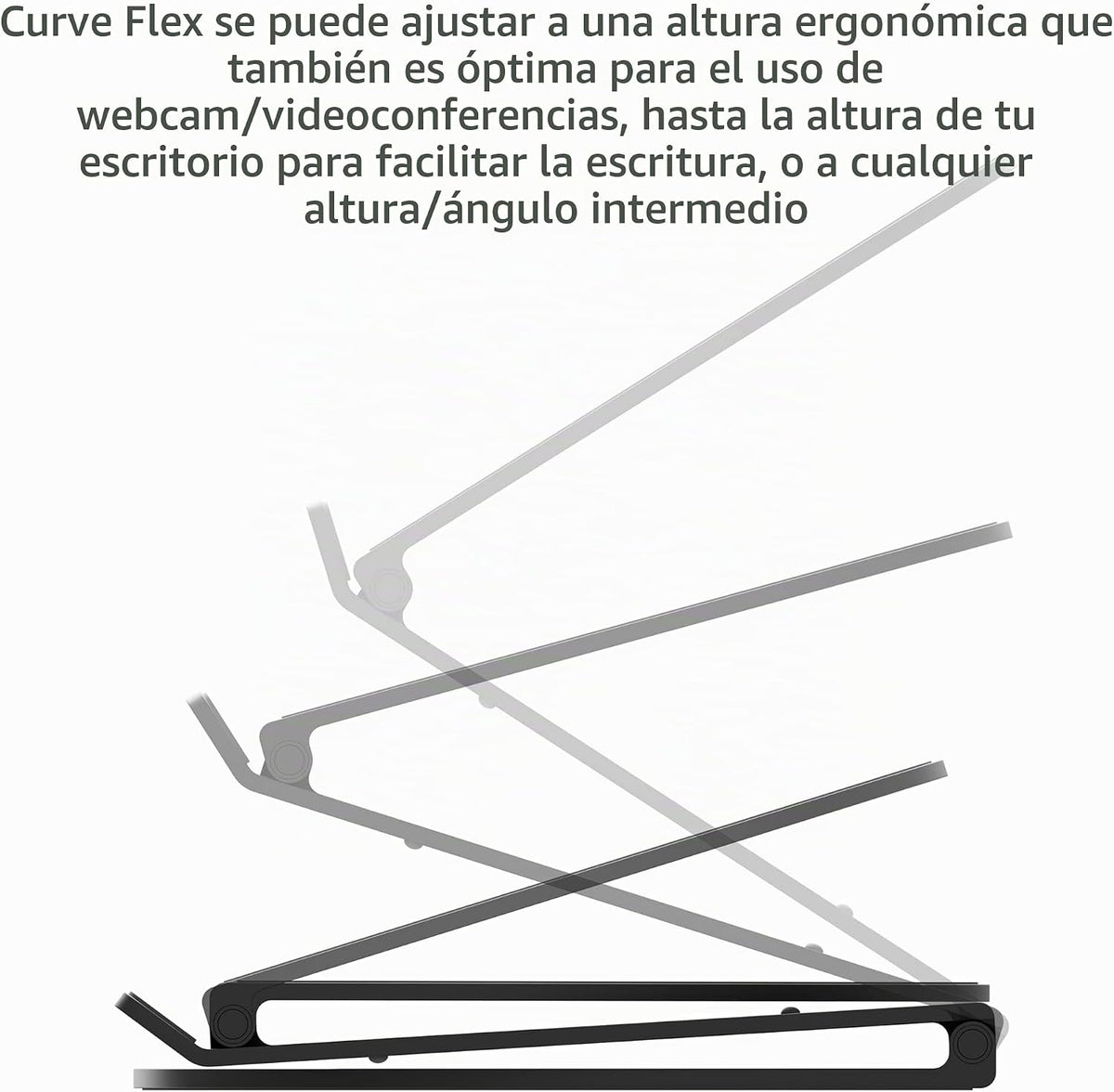 Twelve South Curve Flex | Soporte ergonómico de aluminio ajustable en altura y ángulo para portátil/MacBook, se adapta a 10 a 17 pulgadas