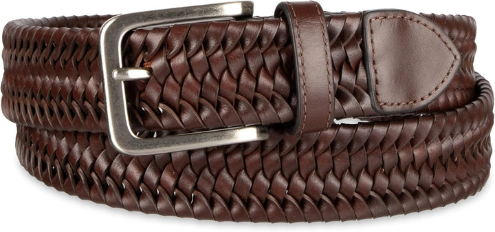 Tommy Bahama Cinturón de cuero trenzado para hombre, diseño elástic...